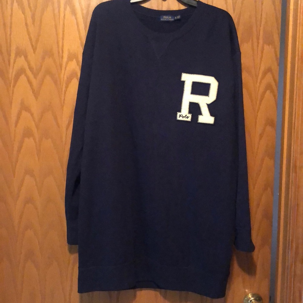 New Navy Blue Ralph Lauren Sweatshirt dress/Sweatshirt Tunic size XL